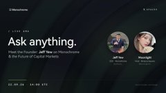 The image is a Twitter Space promotional graphic from @Moonlight_io featuring "Type-1BRC" with the title "Ask anything," highlighting hosts Jeff Yau and Moonlight discussing "The Founder, Jeff Yau on Moonstone & the future of Liquid Monero" on 22.09.24 from 14:00 UTC. This ties to the post's reminder for a Twitter Space giveaway where participants can share $500 USD, with Moonlight noting their extended work hours processing refunds.