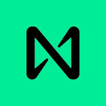 The image shows a black stylized "N" logo on a bright green background, which represents the NEAR Protocol cryptocurrency. This visual ties directly to the post celebrating $NEAR's 134% monthly surge and its rise into the top 20 cryptocurrencies by market cap.