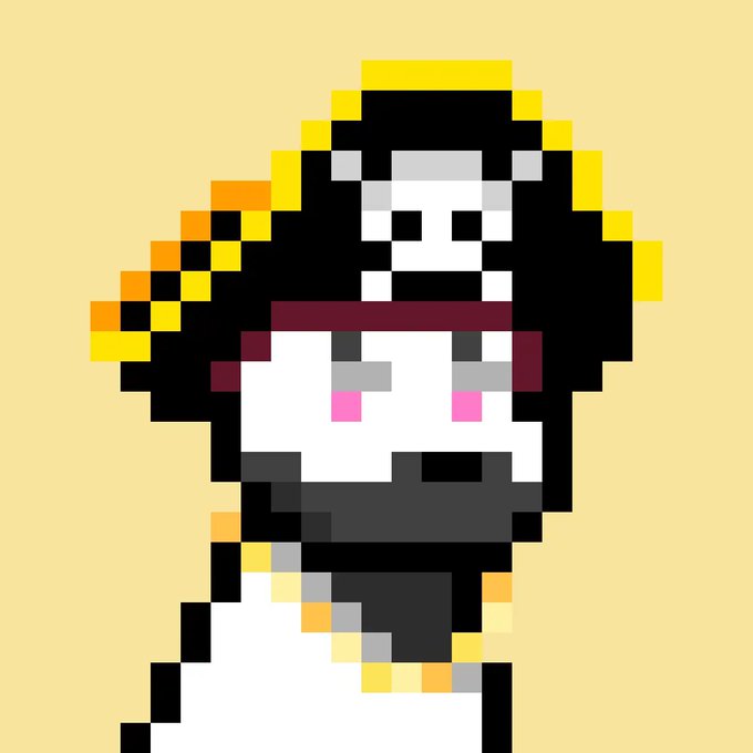 A pixel art character featuring a hooded figure with a skull-like mask, black robes, and a white body with pink cheeks, set against a pale yellow background. The image visually represents the "bear market" theme from the caption, using dark, ominous imagery reminiscent of the Grim Reaper to symbolize the bearish downturn, while the quirky doge-like elements (pink cheeks, pixelated style) tie into the "doginal dog" reference.