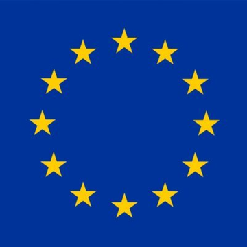The European Union flag featuring a circle of twelve yellow stars on a solid blue background.