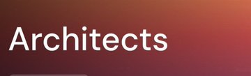 A simple gradient background in red and orange tones displaying the word 'Architects' in white text.