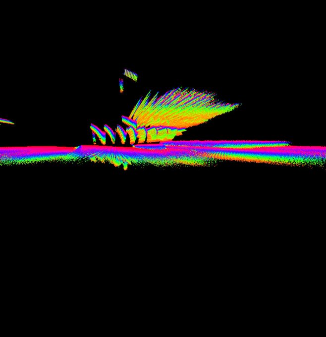 A rainbow-hued, glitch-art spaceship appears to lift off from a prismatic horizon, echoing the "See you at Node" post with a vibrant, digital journey toward the Node conference.