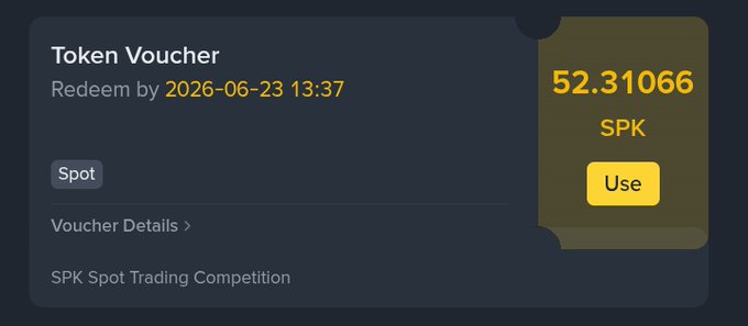 The focus of the image is an email, specifically an alert sent by @binance SPK Trading Tournament. The email has been reposted here on this website as a screenshot. It displays a list of details about a reward from the SPK Trading Tournament competition and shows that it was accepted. The main text displayed in the screenshot includes "Received a little reward", which indicates that the user may have received something for participating in or winning the competition.