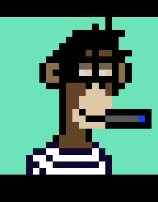 A pixel art illustration of a figure with brown skin and dark hair holding a paintbrush, set against a mint green background, with no visible text or branding. The artistic image appears thematically tied to the creative spirit of the "Evolastion × Beginners DAO" NFT giveaway, though it does not display any explicit promotional text.