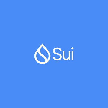 The image displays the Sui Network logo—a white water droplet icon alongside the word "Sui"—set against a solid blue background. This branding corresponds to the post highlighting Sui Network's record-breaking day of 8.55 million transactions on August 22, with TVL holding steady above $470 million.