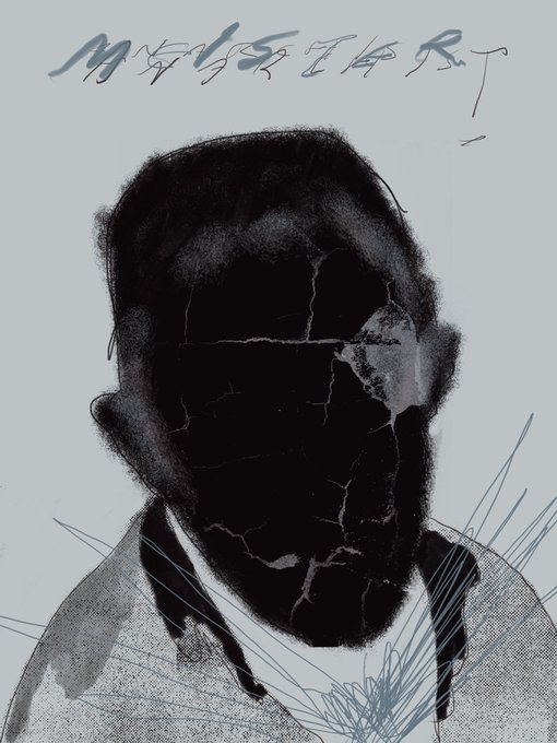 A dark, abstract artistic portrait featuring a silhouetted figure's head and shoulders with cracked, textured patterns, with the word "MASTER" scrawled at the top.