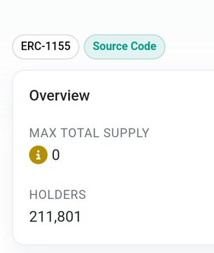 The image displays an ERC-1155 token overview with a max total supply of 0 and 211,801 holders, supporting the post's claim that "211,801" NFTs have already been minted for the Osero Origin NFT on Base.