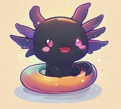 The image features a cartoon character, possibly a fox or a lizard, sitting inside an orange ring-shaped float. The character appears to be smiling, giving off a happy vibe. The background of the image is white with some purple elements, which adds contrast to the scene and makes it visually appealing. The post seems to be promoting a contest where participants need to enter their email addresses or social media handles for a chance to win a free mint.