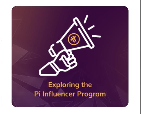 Graphic for the Pi Influencer Program featuring a megaphone illustration with the Pi logo on a purple background.