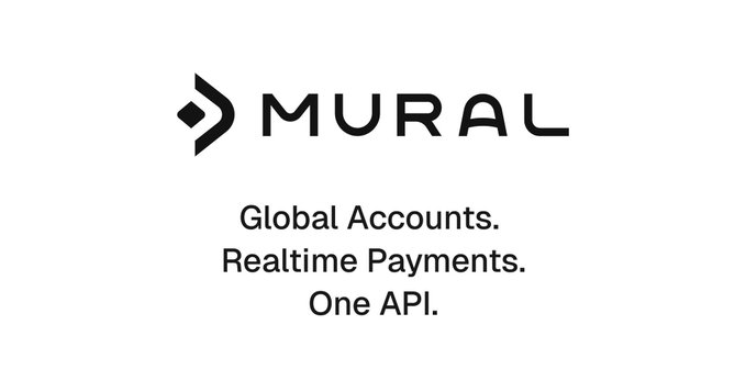The MURAL logo with its arrow icon and the tagline 'Global Accounts. Realtime Payments. One API.' displayed on a white background.