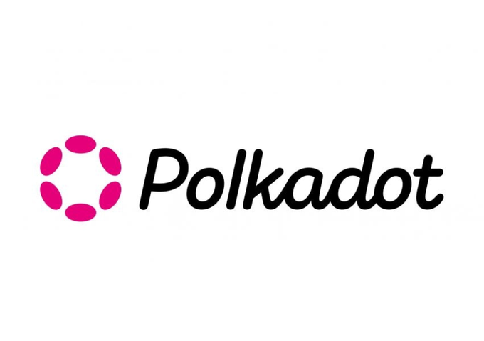 The image displays the official Polkadot logo, featuring six magenta dots arranged in a circular pattern next to the word "Polkadot" in bold black text. This branding visually reinforces the post's bullish case for the $DOT token, symbolizing the project's identity as the user argues it's being undervalued below $3 and positions buying now as a rare opportunity before its modular ecosystem gains mainstream recognition.