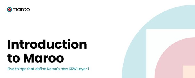A title banner from Maroo that says 'Introduction to Maroo: Five things that define Korea's new KRW Layer 1.'