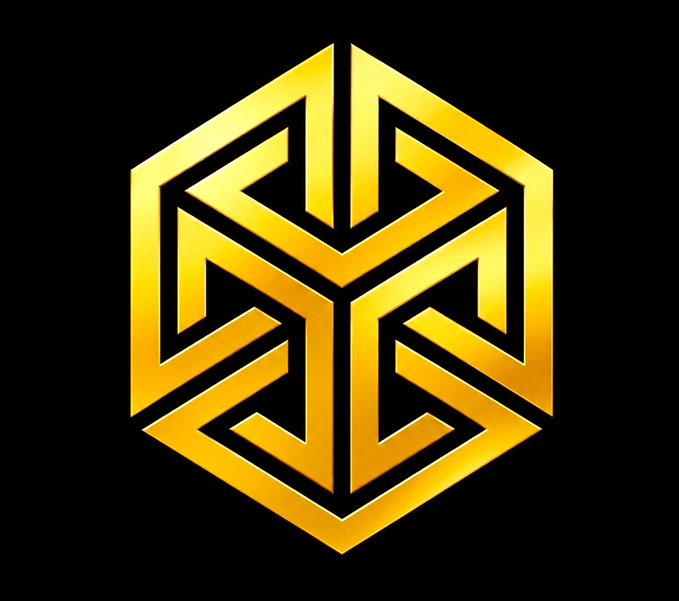 The image features a striking logo composed of three intersecting lines that form a diamond shape against a black background. The lines are gold-colored, adding a touch of elegance and luxury to the design. The logo appears to be related to Bitcoin or cryptocurrency, as indicated by the text "Hidden gems are found before the crowd arrives." This phrase suggests that there might be valuable information or opportunities hidden within the world of cryptocurrencies.