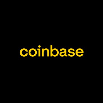 The yellow 'coinbase' logo displayed in lowercase text against a solid black background.