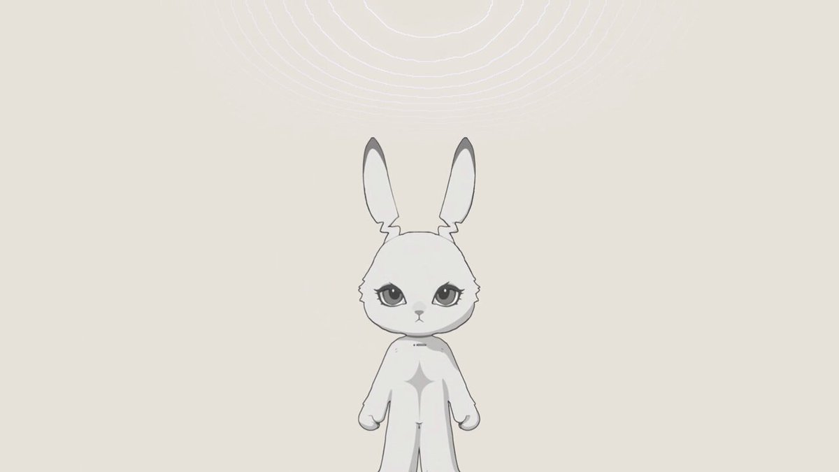 The image features a cartoon rabbit standing upright with its arms crossed, facing towards the camera. It appears as if the rabbit is looking directly at the viewer. The background of the image is white, which contrasts with the gray lines that make up the frame. In the bottom right corner of the image, there's text that reads "@MegaETH is now live on Enso. The real-time blockchain is now available across hundreds of apps and wallets through Enso Execute." This suggests that the rabbit might be a part of an Enso project or application related to cryptocurrency or blockchain technology.