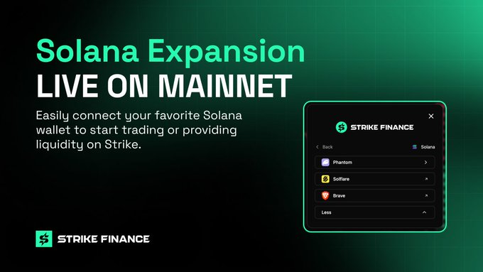 A screenshot of a website that says "Hello @solana We’re the largest dapp on Cardano & today we're excited to announce our expansion to Solana is now live on mainnet" with an application icon for an app related to trading or providing liquidity.