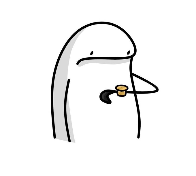 A cartoon "Flork of Cows" character—depicted as a simple, elongated white figure with a deadpan expression—holds up a golden token or coin, playfully referencing the user's hope that Binance will officially acknowledge the $Flork meme that's trending across crypto Twitter.