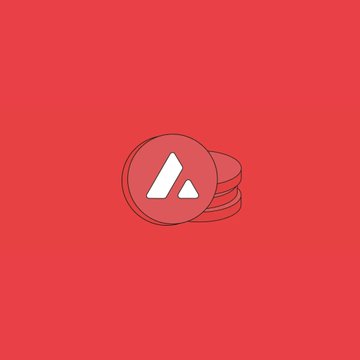 A minimalist red graphic featuring the Avalanche (AVAX) logo in white.