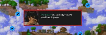 A pixel art game scene with a dialogue box showing an anime character with the text 'The bone is somebody's entire visual identity now.'