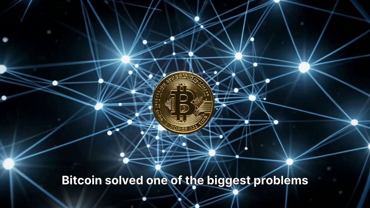 The image features a gold-colored Bitcoin coin with a white "B" symbol at its center, surrounded by numerous blue lines that create an abstract pattern. The caption below the image reads, "Bitcoin solved trustless value. DigiDollar solves trustless stable money." This suggests that Bitcoin has been used to solve problems related to trust and stability in digital currency transactions, while DigiDollar is a new type of stable digital currency designed to address these issues by using smart contracts and blockchain technology for transparency and security.