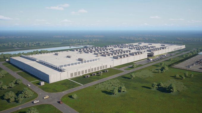 An aerial rendering of a massive industrial data center campus, likely representing Applied Digital's ($APLD) HPC hosting facility where the company generated $184M in tenant fit-out revenue this quarter.

The image visually illustrates the scale of infrastructure behind $APLD's revenue mix—showcasing the large-scale data center campus where tenant build-outs ($184M) drive much of the headline $342M quarterly revenue, while steady base rent ($65.8M) remains the smaller, recurring foundation that explains the market's hesitation.