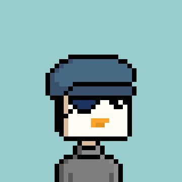 A pixel art illustration of a character wearing a blue cap, likely representing the profile picture or avatar associated with one of the Twitter accounts mentioned in the giveaway post.