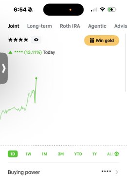 A stock trading app screenshot shows the ticker "SPX" up 13.11% for the day, with a 1D chart displaying a sharp intraday surge. This aligns with the post about leveraging into yesterday's SPX dip around 7510-7520, now booking profits as the index rebounds sharply and converting margin back to common shares.