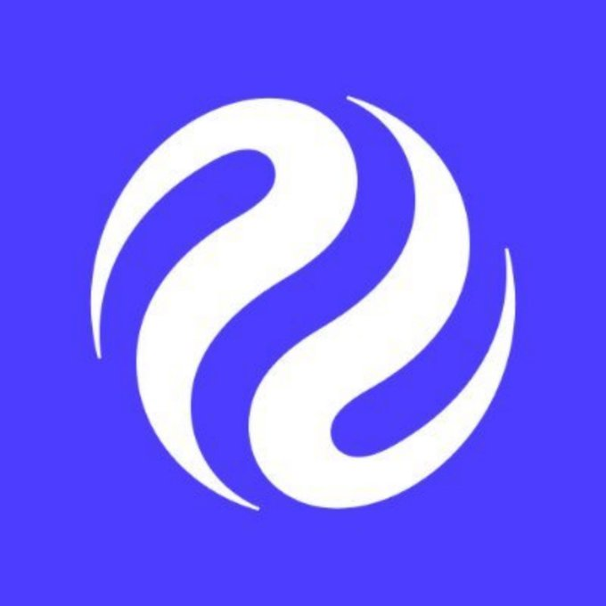A stylized white swirling logo on a solid purple background, resembling the official cryptocurrency exchange token 'Sushiswap (SUSHI)'.