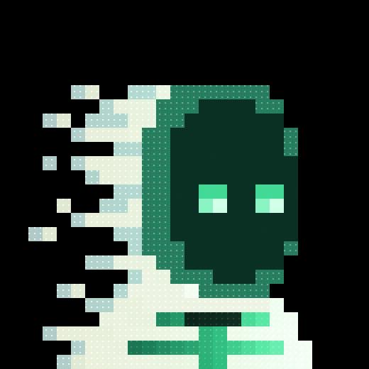 A pixel art image of a ghostly green-hooded figure with glowing eyes, dissolving into pixels on the left side, accompanying a post about Zcash ($ZEC) with a "Tomorrow" teaser and reference to "follow_the_zilk_road." The eerie, dissolving specter visually reinforces the cryptic, ominous tone of the cryptocurrency promotion.