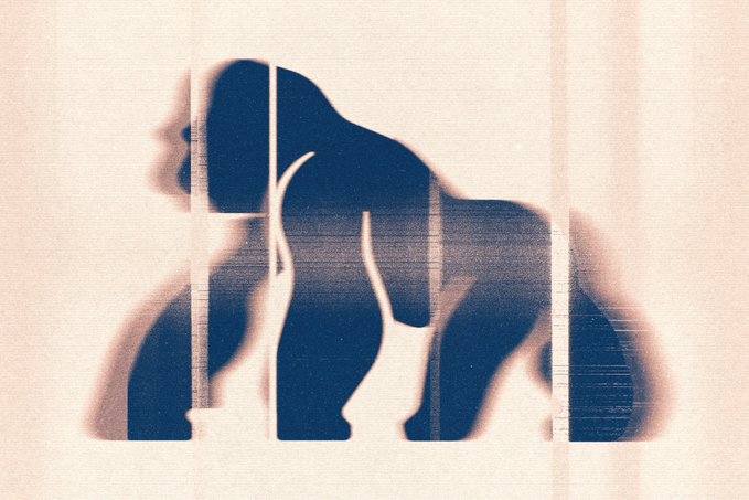 An artistic image showing a dark blue silhouette of a figure (appears to be a parent and child) against a beige background with vertical lines creating a fragmented, layered effect.