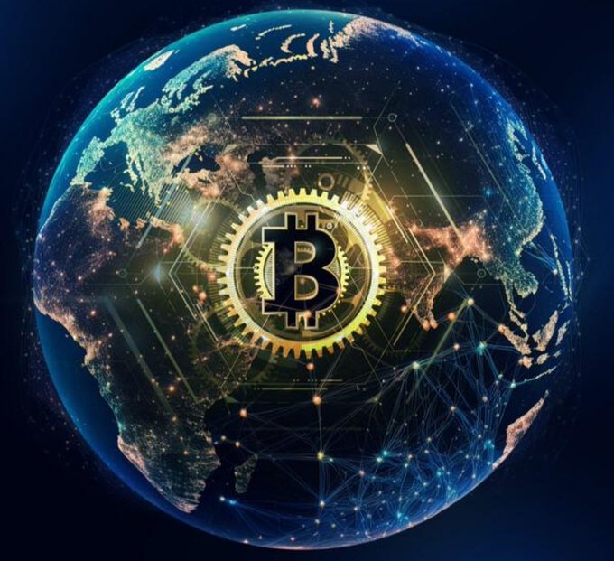 A glowing Bitcoin logo is centered over a stylized Earth at night, with illuminated continents and a web of interconnected nodes and lines symbolizing global financial networks, reinforcing the post's message about behind-the-scenes crypto infrastructure shaping the next rally.

Correction: The post text appears cut off, so no specific tickers or numbers are visible in the image—only the Bitcoin "B" symbol is displayed.