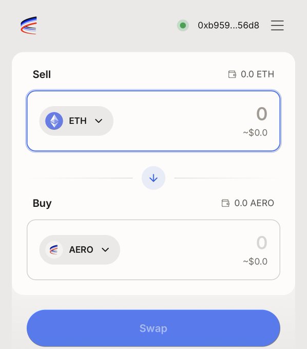 The image shows an app interface with two options displayed, one of which is a buy button labeled "Aero", while the other option is a sell button labeled "0 Ether". The app appears to be related to cryptocurrency trading or investing, as indicated by the presence of the words "ether" and "buy" in the description.