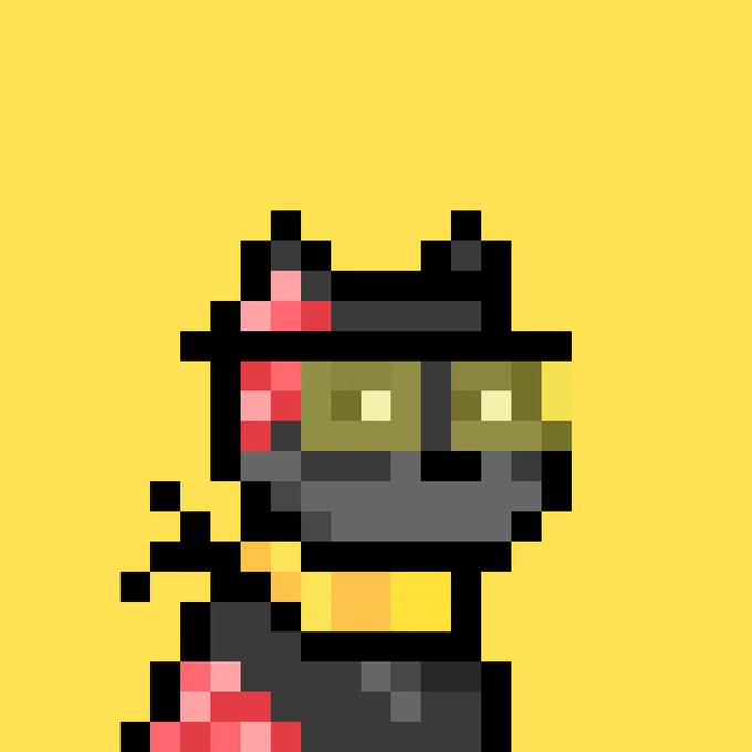 Pixel art of a character resembling Boba Fett from Star Wars, wearing a helmet and armor, set against a yellow background.