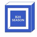 A blue box or logo features white text reading 'B20 SEASON' with a decorative border.