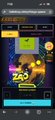A dark mobile app interface with yellow accents displaying a "ZAP" feature and a blue button at the bottom.