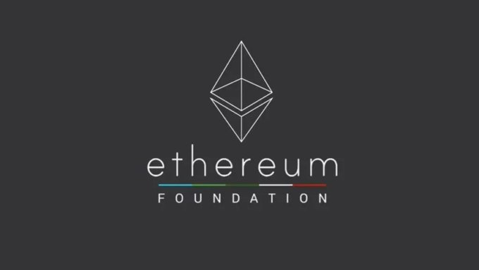 The image shows the Ethereum Foundation logo, featuring the iconic diamond-shaped Ethereum symbol above the word "ethereum" and "FOUNDATION" text, with a multi-colored underline. The logo connects to the accompanying post by representing the organization behind Ethereum's announcement to prioritize quantum resistance with a 2029 target.