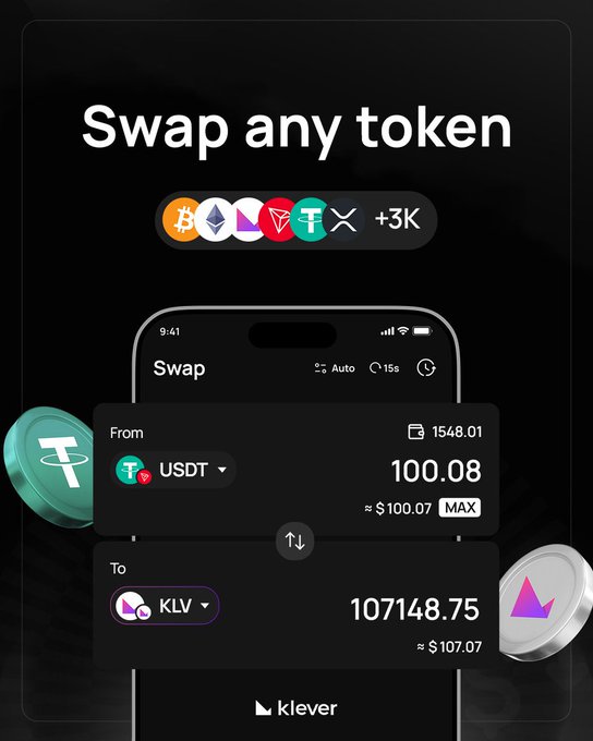 A cell phone screen displays a wallet page for trading cryptocurrency tokens, including Tether, USDT, Bitcoin, Ripple, and others, with prices ranging from 10,878.75 to 17,077.77. The screen also shows several cryptocurrency coins or tokens represented as icons.