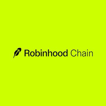 Robinhood Chain logo displayed on a bright green background with a feather icon.