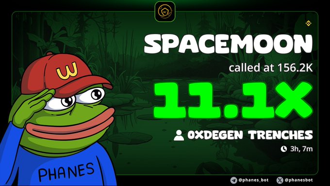 A cartoon frog wearing a red hat is wearing a blue shirt, standing in front of a green sign that says "spacemoon". The text below the illustration reads "a good day in the bnb trenches $Spacemoon 2.0 with spacex stock rewards." This image seems to be associated with a discussion about the cartoon frog character or related to gaming events on social media platforms.