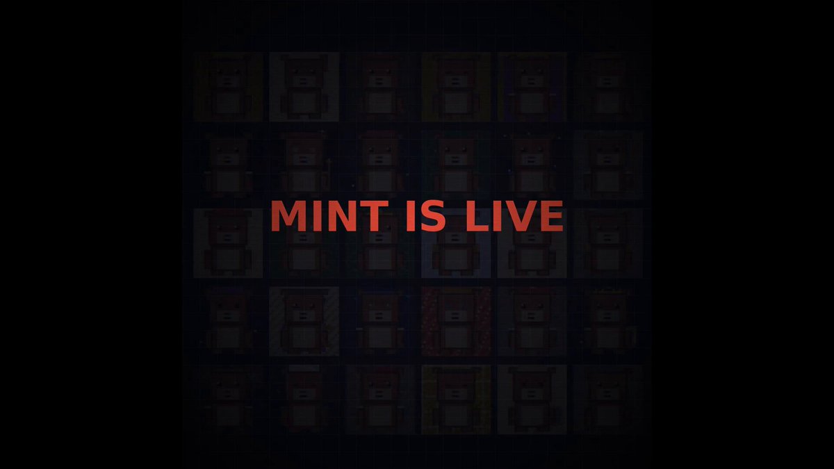 The image features a poster with the text "Mint is live" written in red letters against a black background, accompanied by an image of mints. The poster also includes a link to a website called "opensea.io/collection/rek".