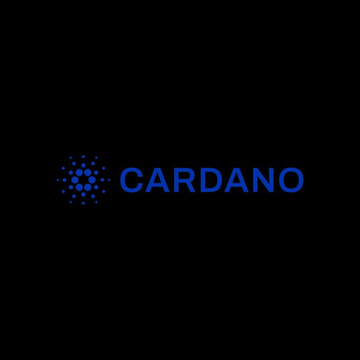 The image displays the Cardano logo and name in blue text on a black background, representing the blockchain platform mentioned in the news about Petrobras using Cardano to track sustainable jet fuel and renewable diesel.