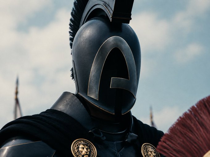 A close-up of a warrior in a dark, ornate helmet with a prominent crest, set against a cloudy sky, evokes a sense of strength and readiness for battle—mirroring the post's call to empower builders with the tools and knowledge to conquer new frontiers within the Arc ecosystem.