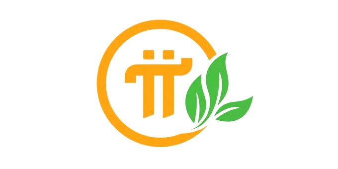 The image features the Pi Network logo, with the iconic "π" symbol in orange encircled and accented by green leaves, symbolizing growth. This aligns with the post's invitation for the Pi Network community to share their thoughts and opinions, as the logo represents the platform at the center of the discussion.