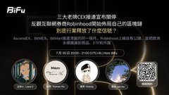 Chinese-language BiFu promotional panel featuring three 'KOLs' (AureliuX, BUBU, and ITB) in circular portraits with a QR code on the right side.