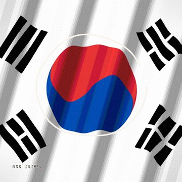 The image features the South Korean flag overlaid with the North Korean (DPRK) flag in the center, with the text "KSA INTEL" at the bottom left. It visually represents the reported news about North Korean hackers laundering $30 million in stolen cryptocurrency on the Hyperliquid platform, symbolizing the illicit movement of funds linked to Pyongyang's cyber operations.