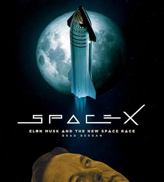 In the image, there's a man wearing glasses and the title "SPACEX" at the top center of the screen. Below him is an image of a blue rocket ship flying through space with the words "NEW SPACE RACE" written above it. The man appears to be looking up into the sky as if he's observing the rocket ship or something else interesting happening in space. The post mentions that xStocks and KrakenFX are launching the SpaceX IPO live, which suggests that this is an upcoming event where people can invest in the company's future endeavors related to space exploration or satellite technology.