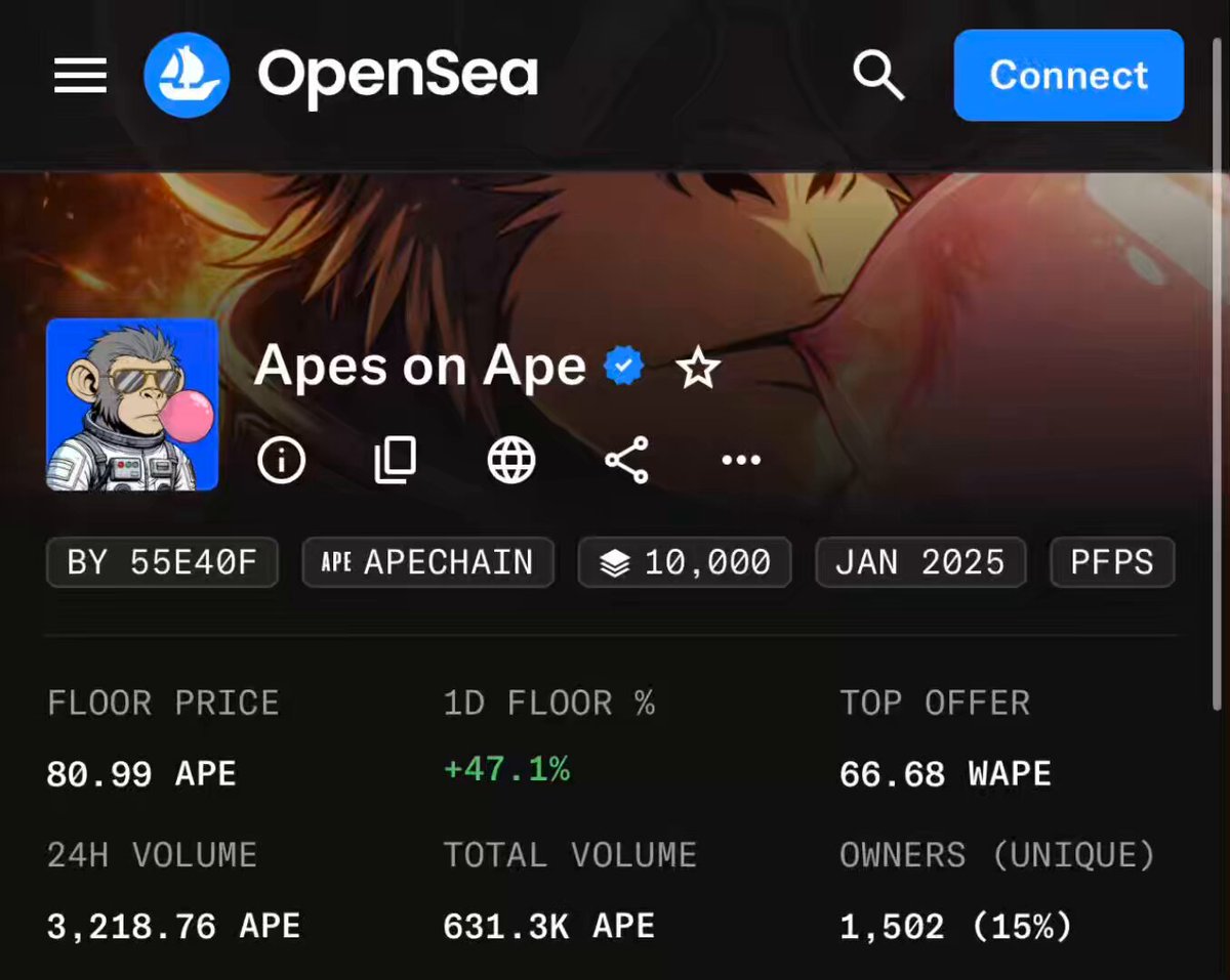 The image shows a webpage with information about apes on ape. The title of the post being displayed says "Apes on ape" and contains a list of things people are saying, including one person calling them down by 22.7% this week and another person referring to them as up by 47.1%. It also mentions that the conversation is happening on Apes on ape's OpenSea platform. There are descriptions about floor prices for apes and their unique properties like being up by 37.9% and having a total volume of 3.2Kape. The caption at the bottom of the image provides further context to the post, stating "I am NOT A ROLE MODEL".
