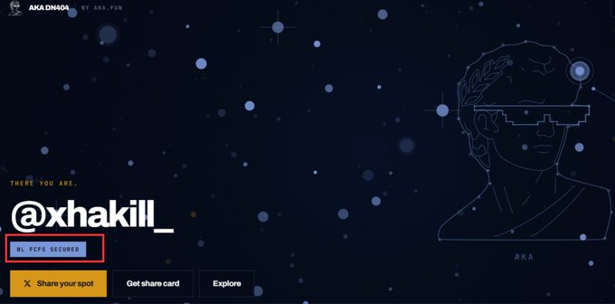 A dark digital profile page shows the username '@xhakill_' with text 'THERE YOU ARE,' and a highlighted label 'HL FPS SECURED' next to an illustrated character wearing pixelated glasses.