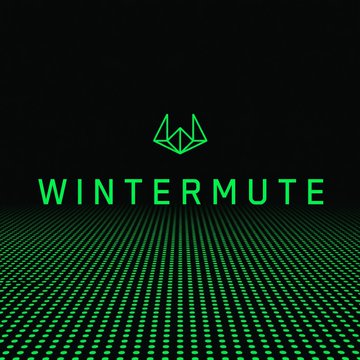 Wintermute's green crown-like logo and "WINTERMUTE" wordmark appear over a grid of green dots, visually representing the crypto market maker's announced $1 billion push into high-frequency trading and AI data center infrastructure across equities, commodities, and FX markets.