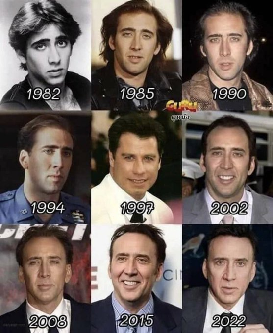 The image shows a collage of nine different photos featuring men with varying hairstyles, including a man with long hair and another with short hair. The photos are arranged in a grid format, with each row containing three images. The caption for the image reads "Iykyk".